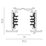 Трек шестиконтактный встраиваемый LIGHTSTAR 503025-R-DALI 3-фазн со стыковочными пазами 2м, БЕЛЫЙ